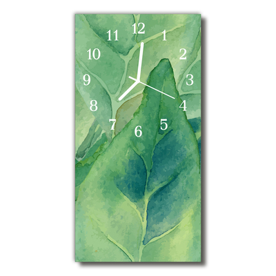 Horloge murale en verre Feuillage