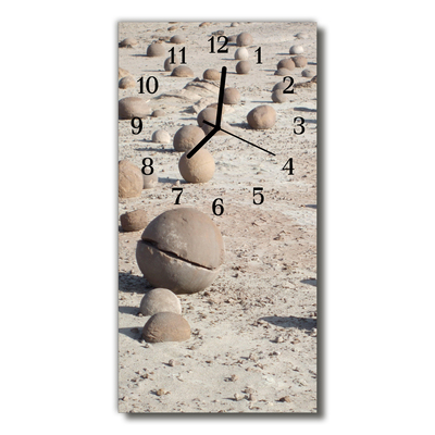 Horloge murale en verre Pierres de plage