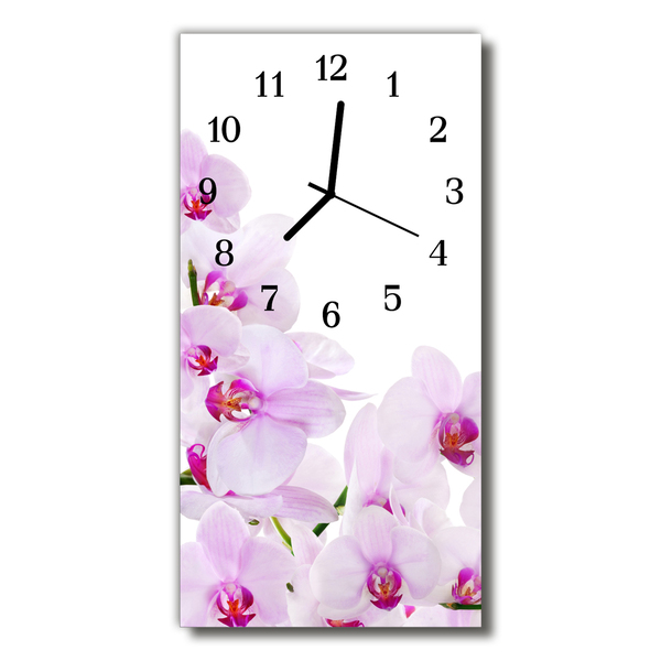 Horloge murale en verre Orchidées