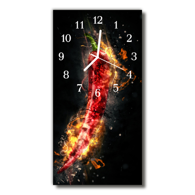 Horloge murale en verre Piments forts