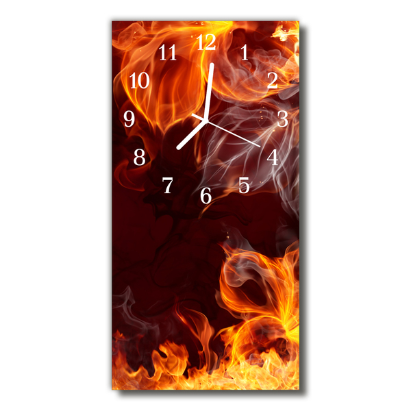 Horloge murale en verre Feu