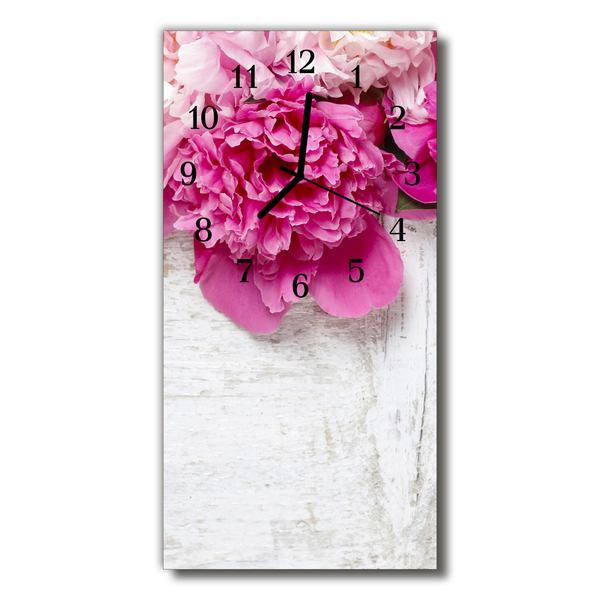 Horloge murale en verre Pivoine