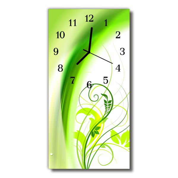 Horloge murale en verre Plante