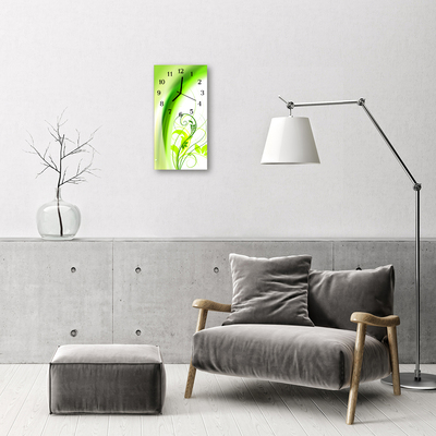 Horloge murale en verre Plante