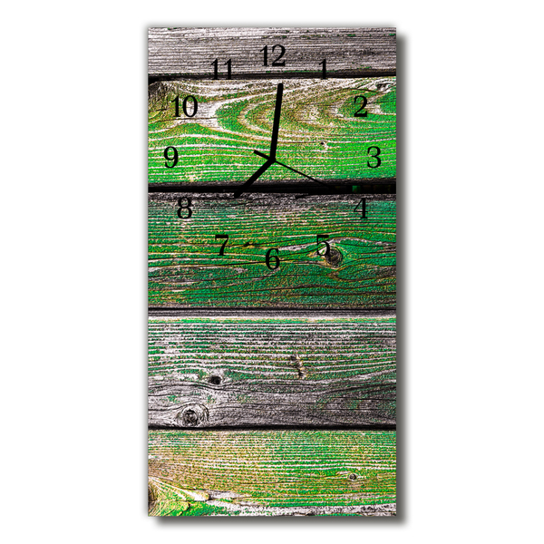 Horloge murale en verre Planches en bois