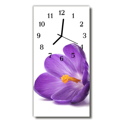 Horloge murale en verre Fleur