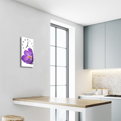 Horloge murale en verre Fleur