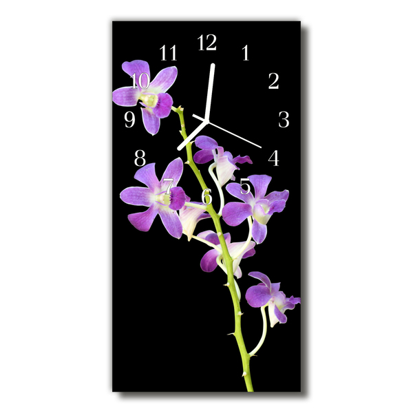 Horloge murale en verre Fleurs