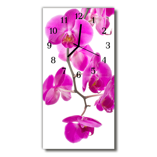 Horloge murale en verre Orchidées