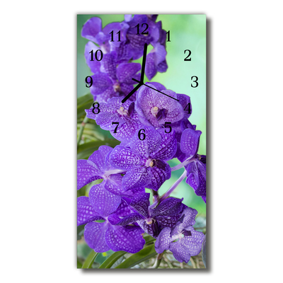 Horloge murale en verre Fleurs