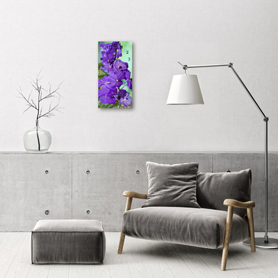 Horloge murale en verre Fleurs