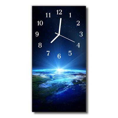 Horloge murale en verre Univers de la terre