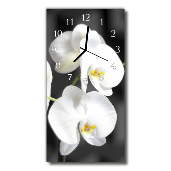 Horloge murale en verre Orchidée