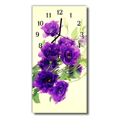 Horloge murale en verre Fleurs