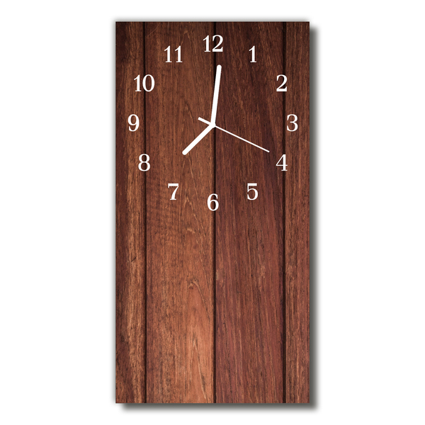 Horloge murale en verre Bois