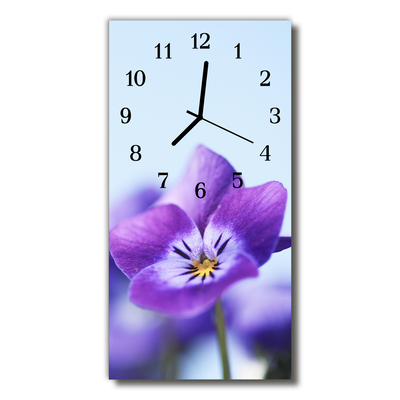 Horloge murale en verre Fleur