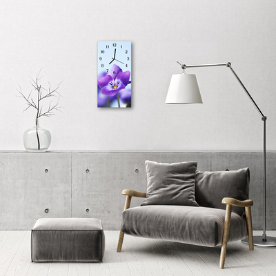 Horloge murale en verre Fleur