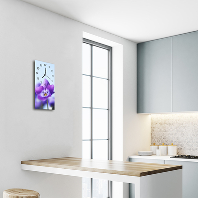 Horloge murale en verre Fleur