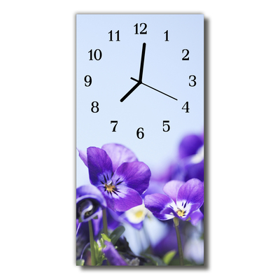 Horloge murale en verre Fleurs