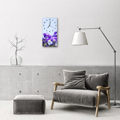 Horloge murale en verre Fleurs