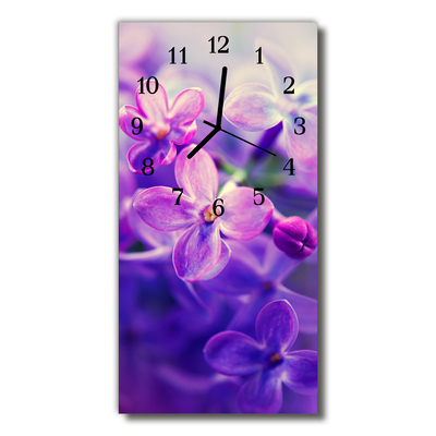 Horloge murale en verre Fleurs