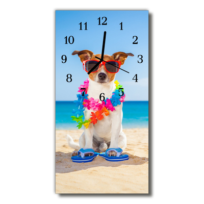 Horloge murale en verre Chien