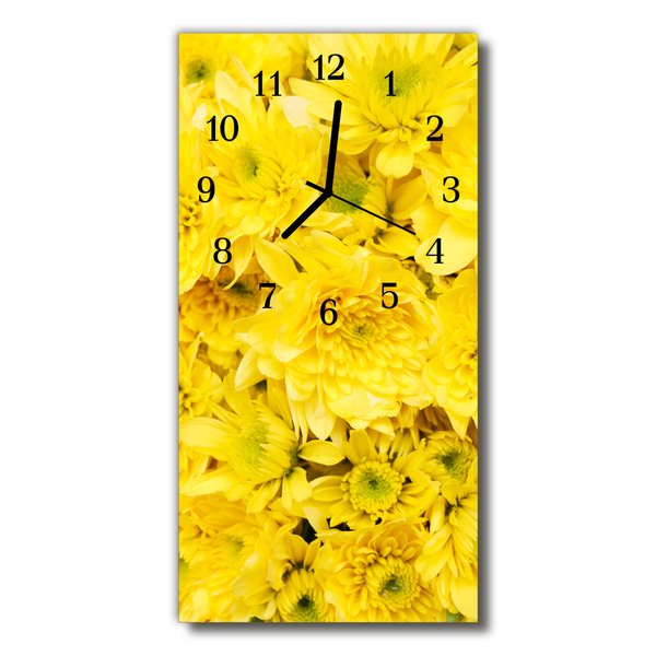 Horloge murale en verre Fleurs