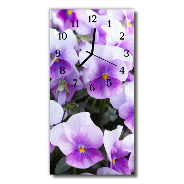 Horloge murale en verre Fleurs