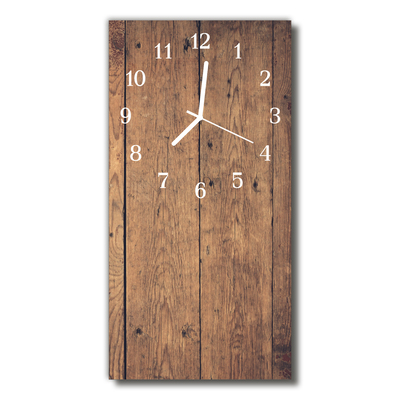 Horloge murale en verre Bois