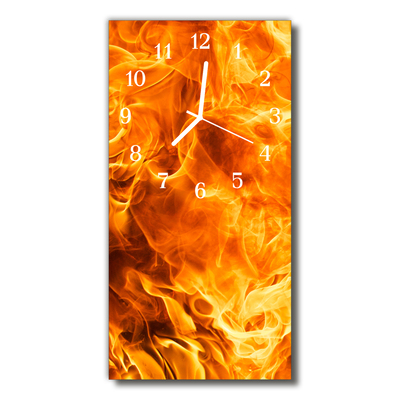 Horloge murale en verre Feu