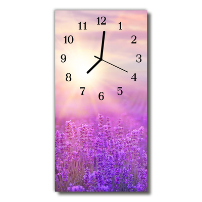 Horloge murale en verre Lavande