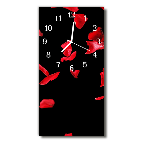 Horloge murale en verre Des pétales de rose