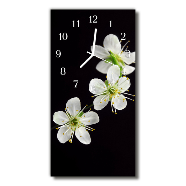 Horloge murale en verre Fleurs