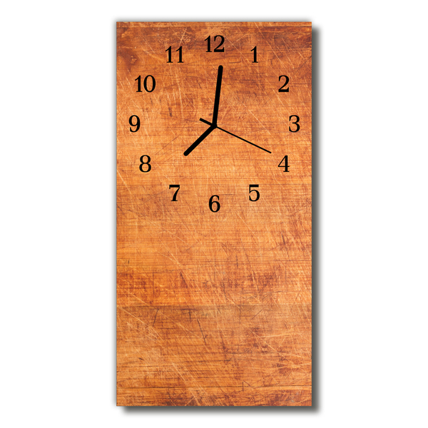 Horloge murale en verre Planches en bois