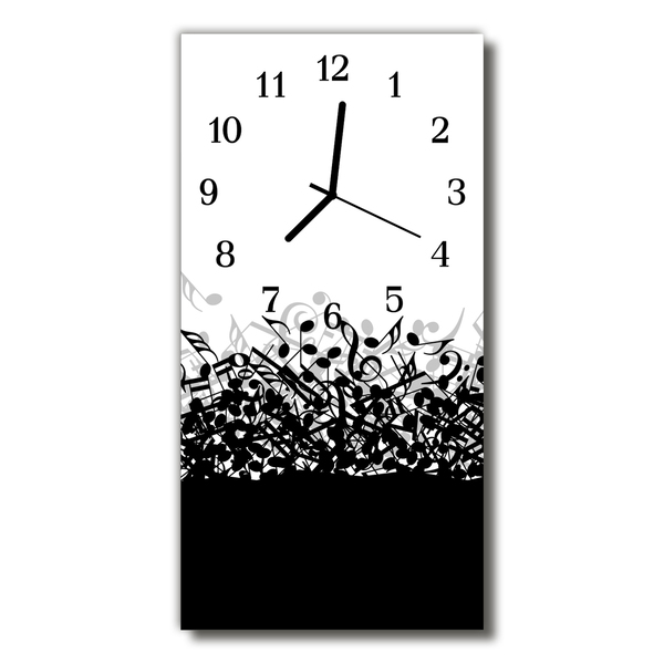 Horloge murale en verre Musique