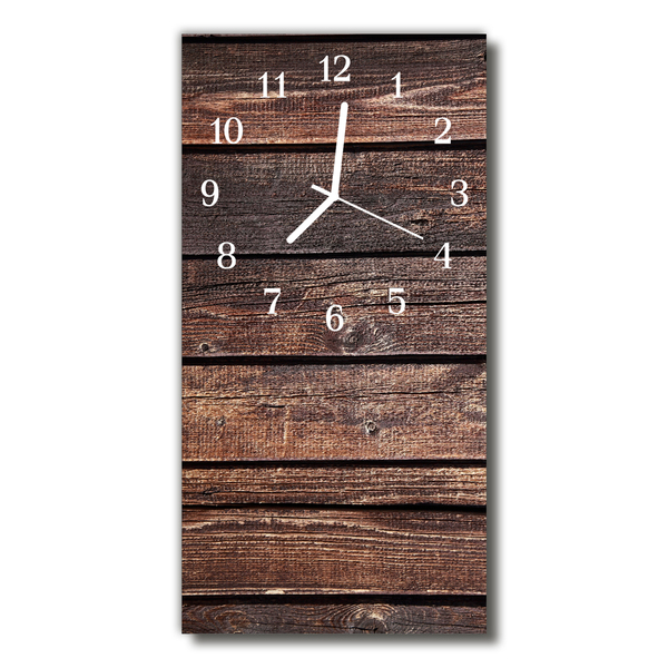 Horloge murale en verre Bois