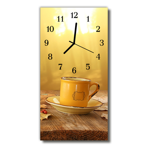 Horloge murale en verre Tasse