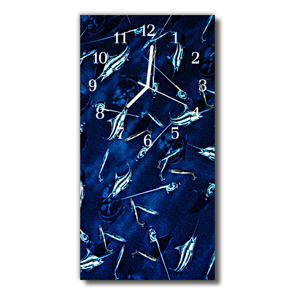 Horloge murale en verre Poissons