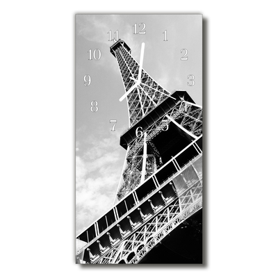 Horloge murale en verre Tour eiffel