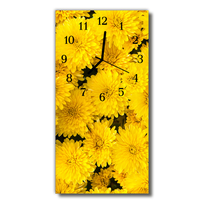 Horloge murale en verre Fleurs