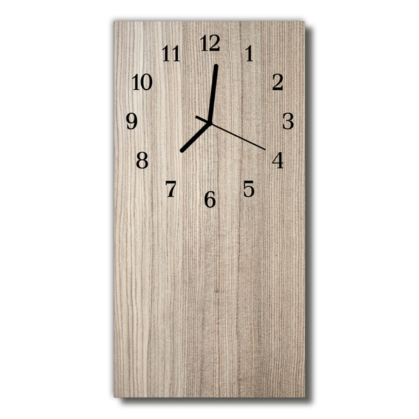 Horloge murale en verre Bois