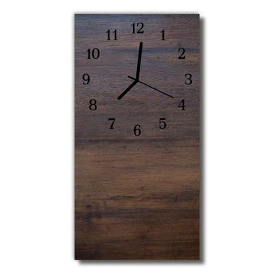 Horloge murale en verre Panneau de bois