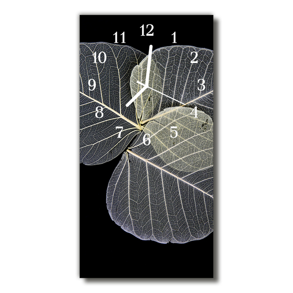 Horloge murale en verre Feuilles de plantes