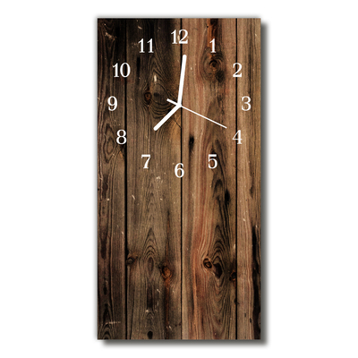 Horloge murale en verre Bois