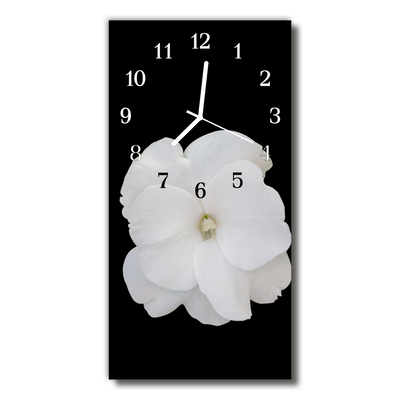 Horloge murale en verre Fleur