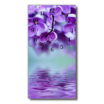 Horloge murale en verre Lilas