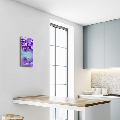 Horloge murale en verre Lilas