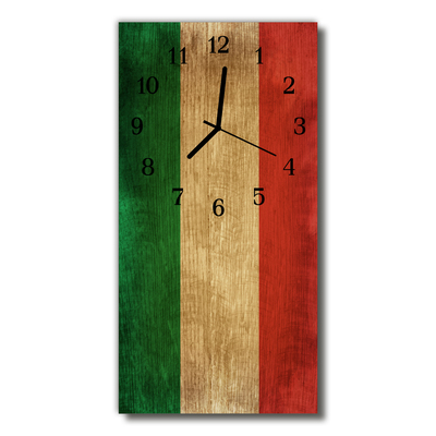 Horloge murale en verre Drapeau italien