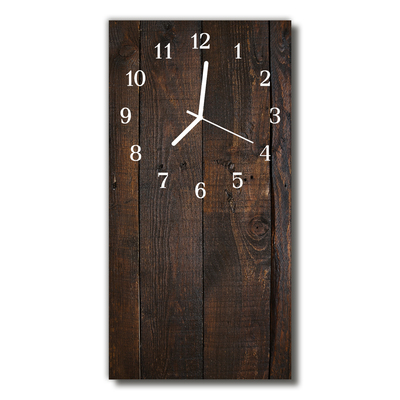 Horloge murale en verre Bois