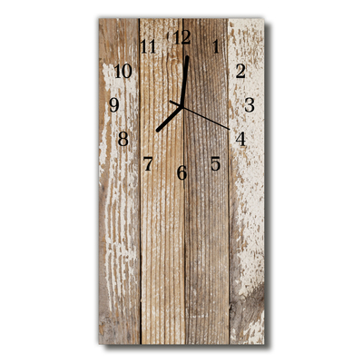 Horloge murale en verre Bois